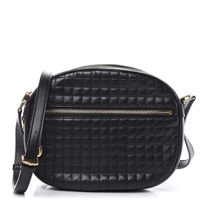 Celine Calfskin Quilted Medium C Charm Bag Black 1 of 9