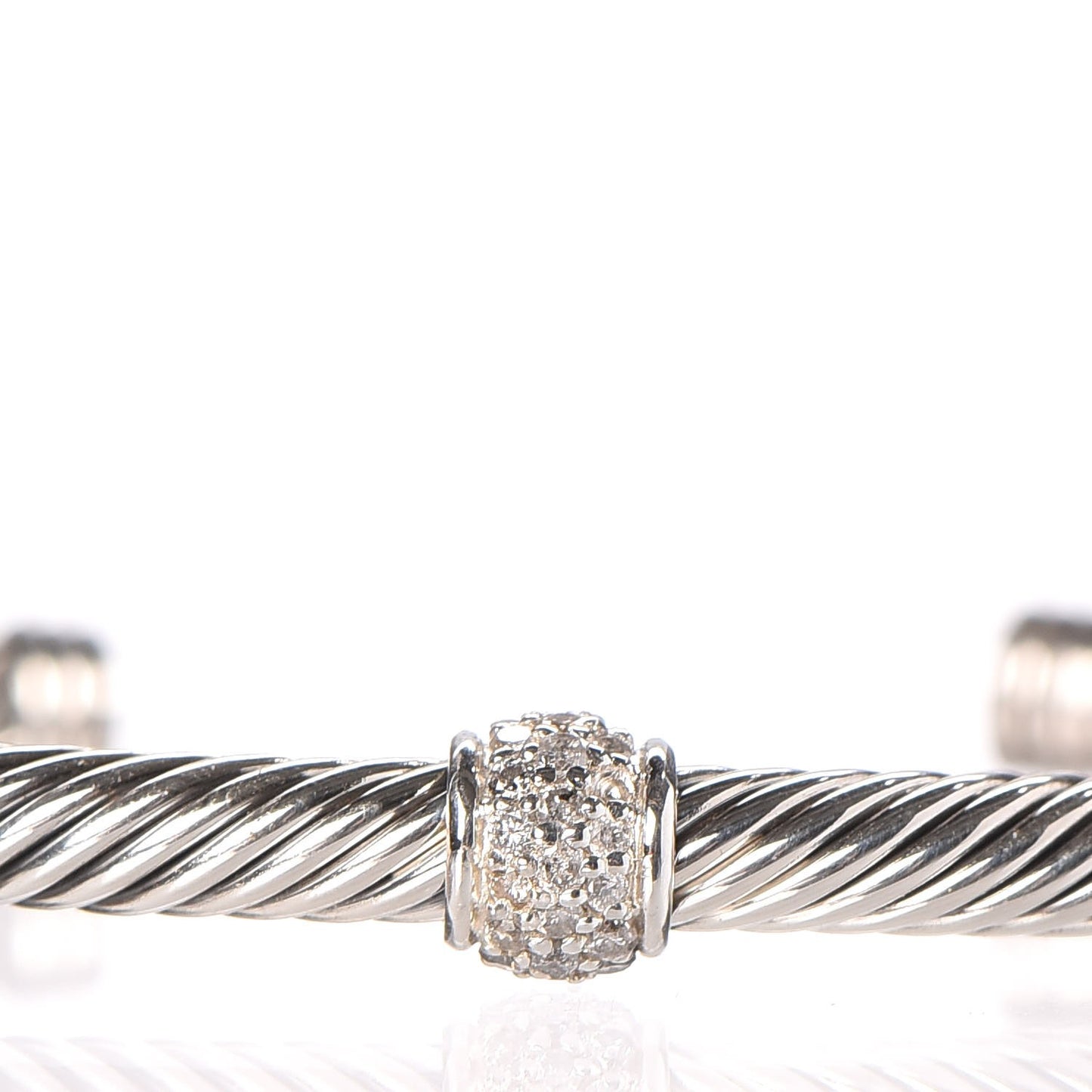 Sterling Silver Diamond 4mm Cable Classics Single Station Bracelet