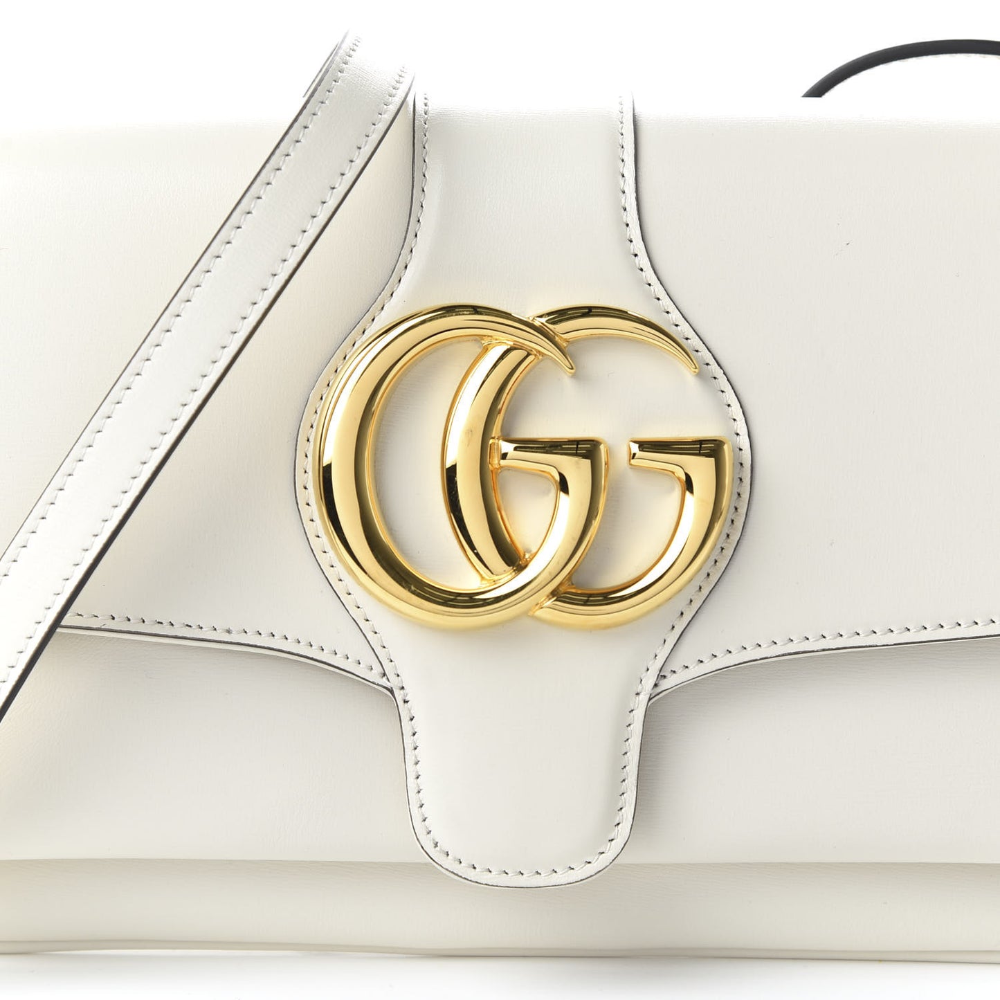Calfskin Small Arli Flap Shoulder Bag Mystic White