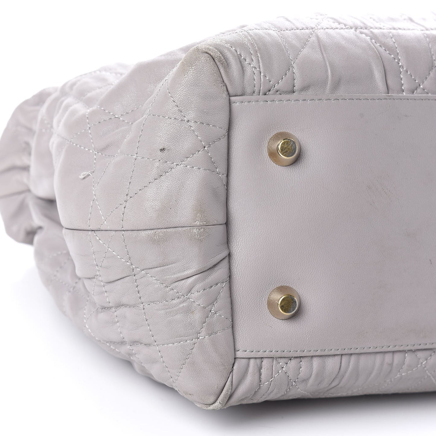 Gaufre Lambskin Cannage Delices Tote Grey