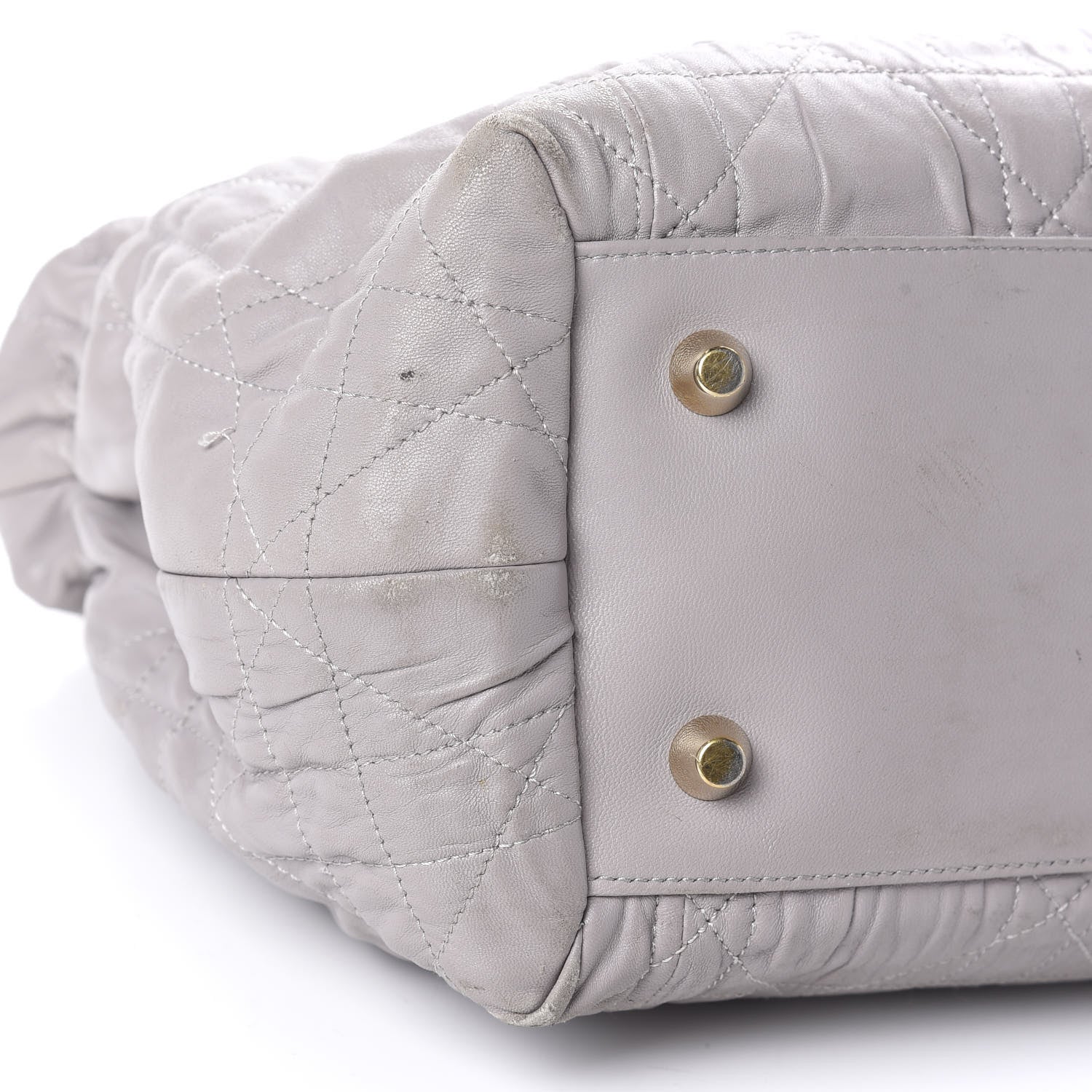 Christian Dior Gaufre Lambskin Cannage Delices Tote Grey 6 of 14