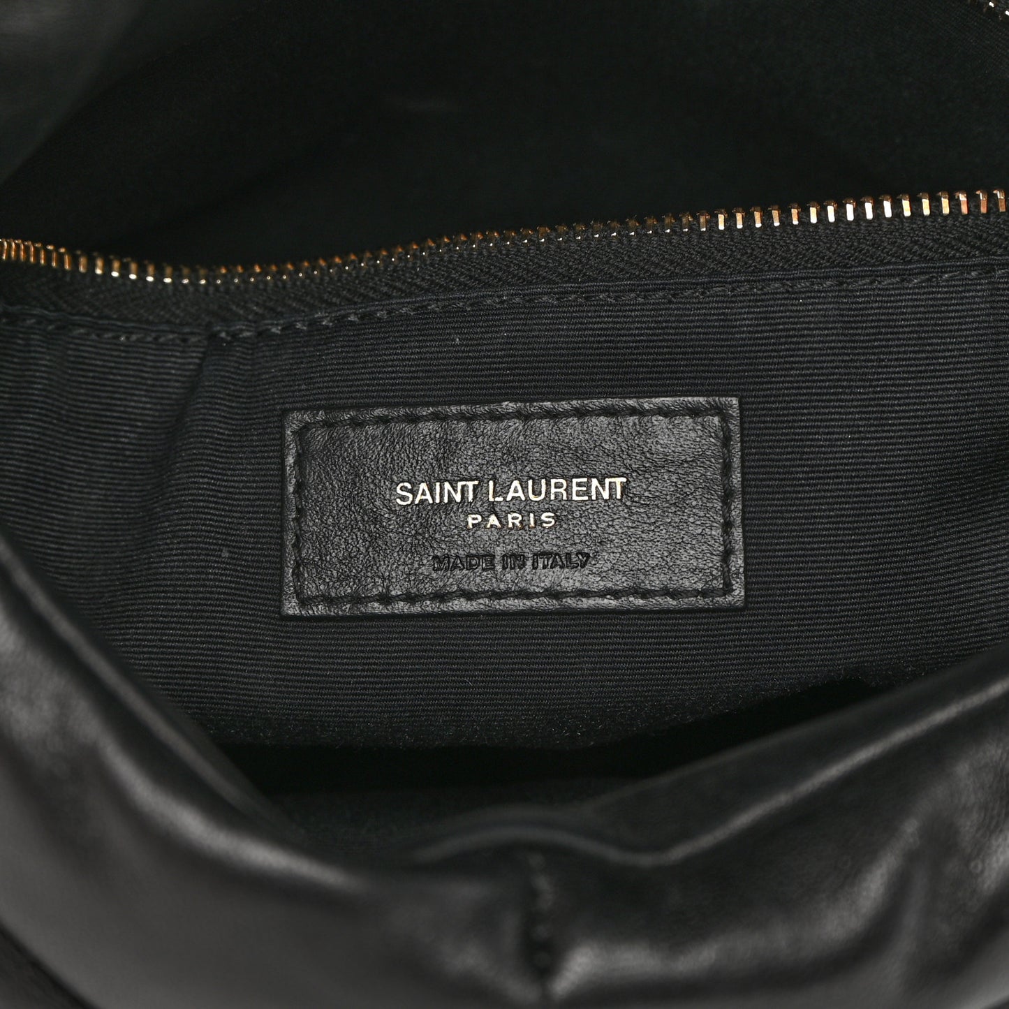 Lambskin Quilted Small Loulou Puffer Monogram Chain Satchel Black