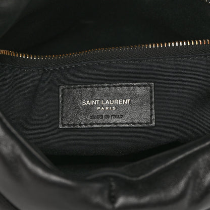 Saint Laurent Lambskin Quilted Small Loulou Puffer Monogram Chain Satchel Black 6 of 17