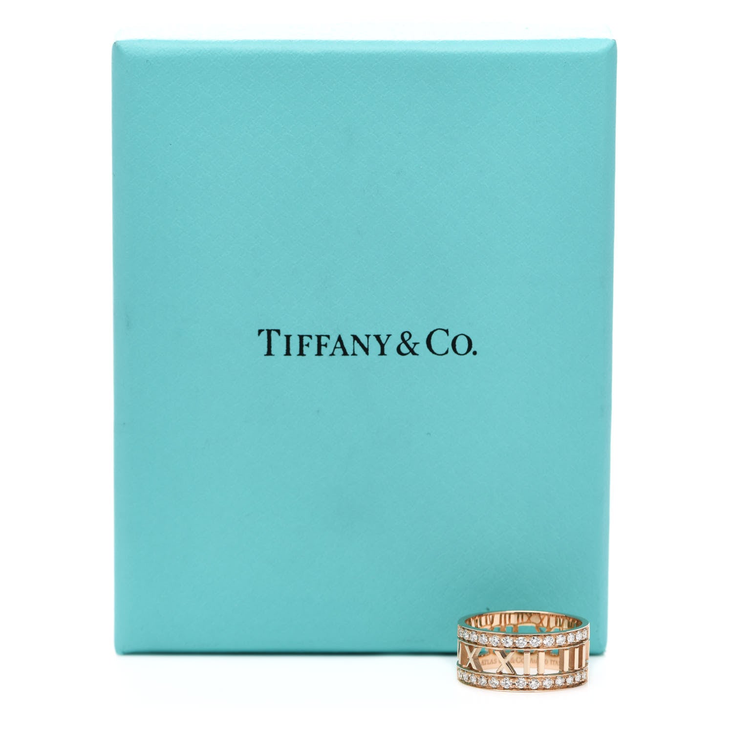 Tiffany 18K Rose Gold Diamond Wide Atlas Open Ring 54 7 6 of 6