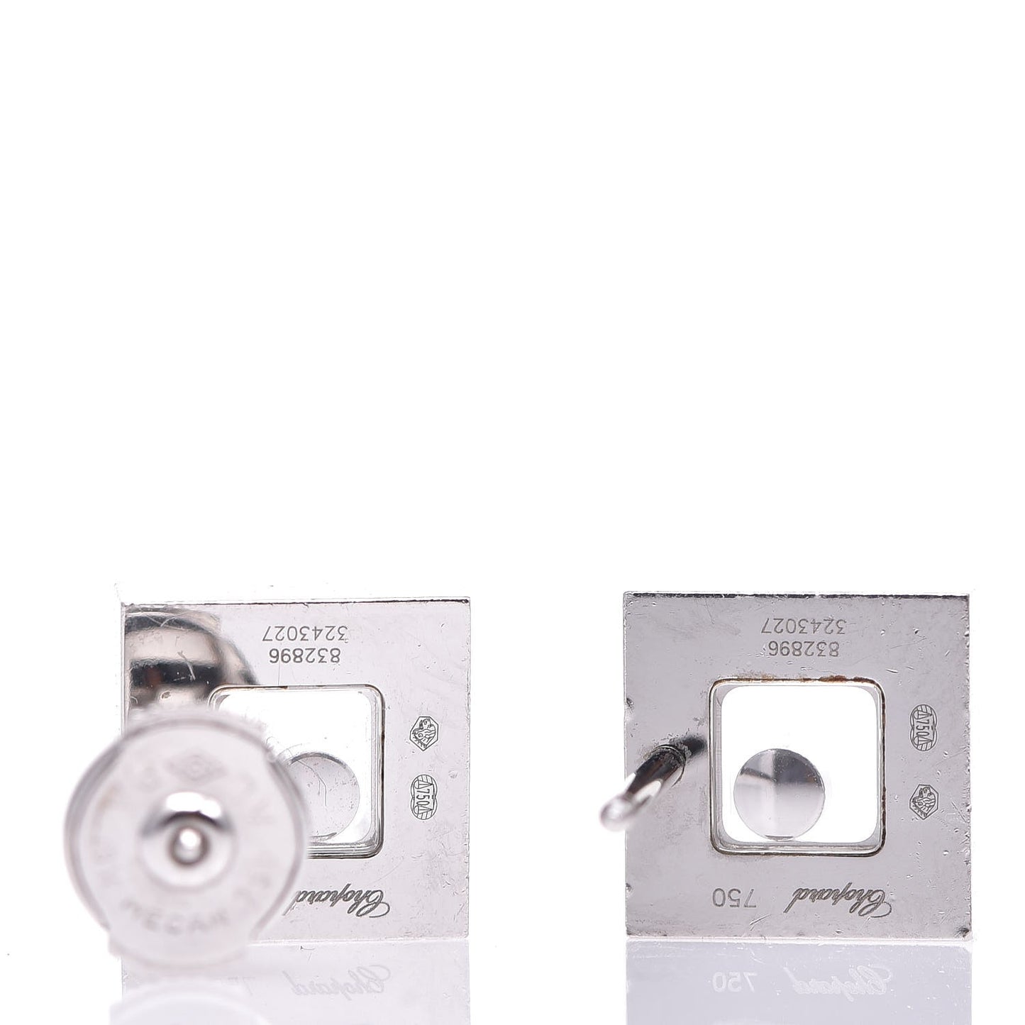 18K White Gold Happy Diamonds Square Earrings
