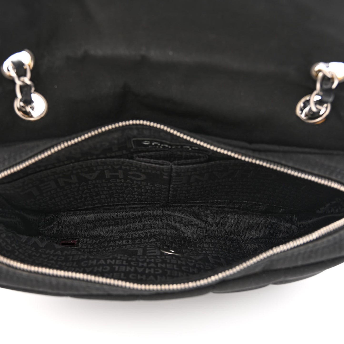 Nylon Square Quilted Flap Black