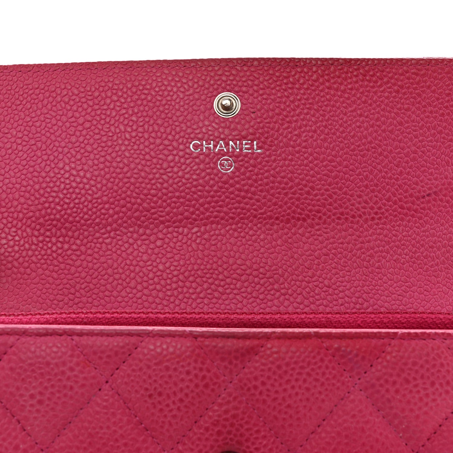 Chanel Caviar Quilted Large Gusset Flap Wallet Pink 15 of 17