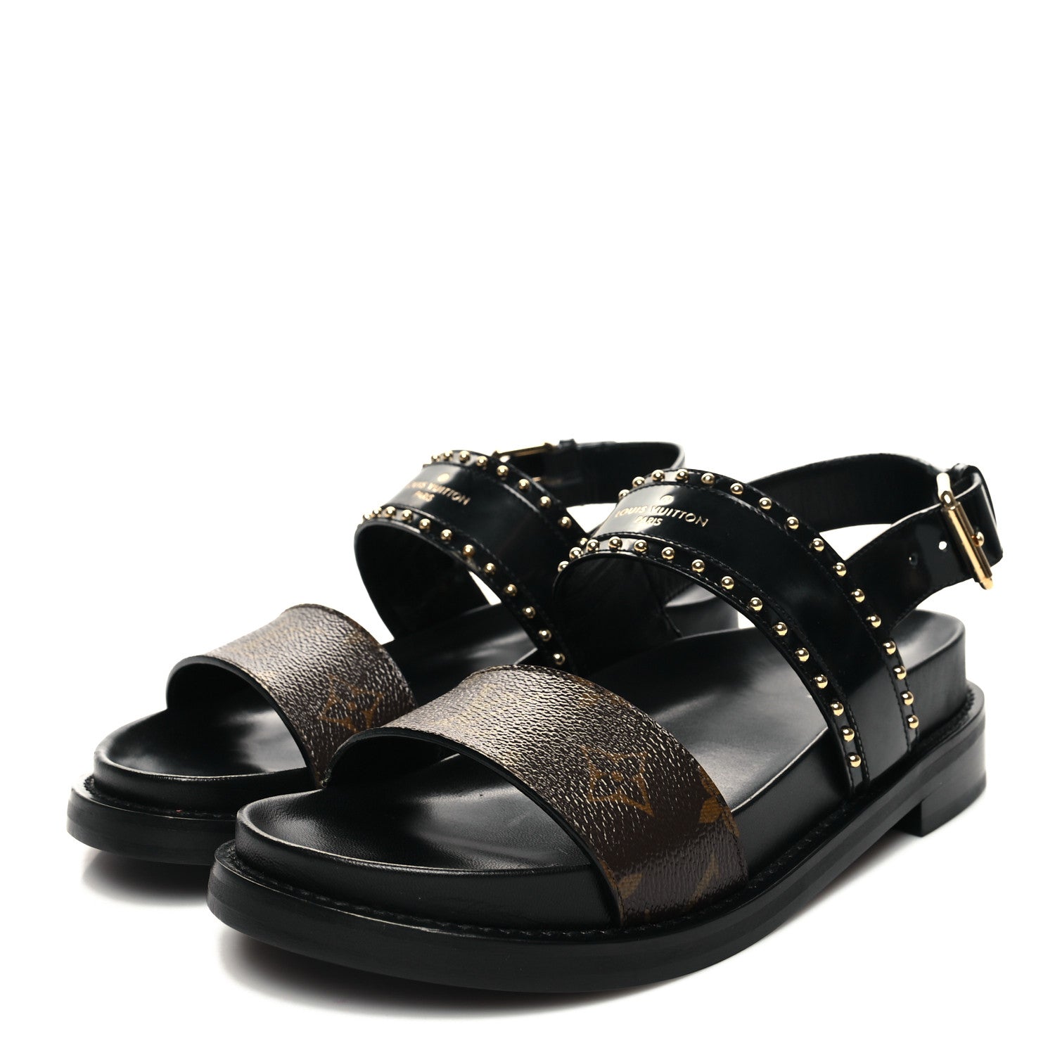 Louis Vuitton Monogram Paseo Flat Comfort Sandals 39 Black 3 of 8