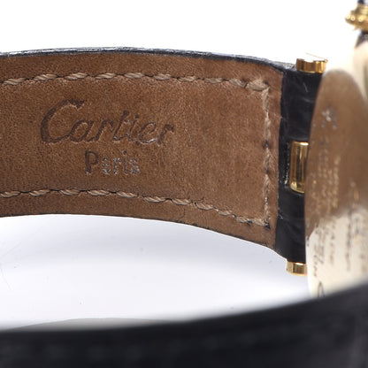Cartier Sterling Silver Vermeil Alligator 30mm Must De Cartier Quartz Watch 8 of 9
