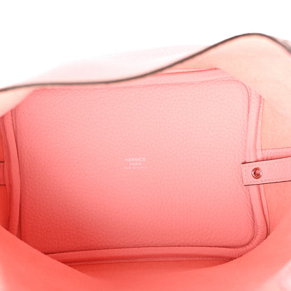 Hermes Taurillon Clemence Picotin Lock 18 PM Rose Sakura 5 of 10