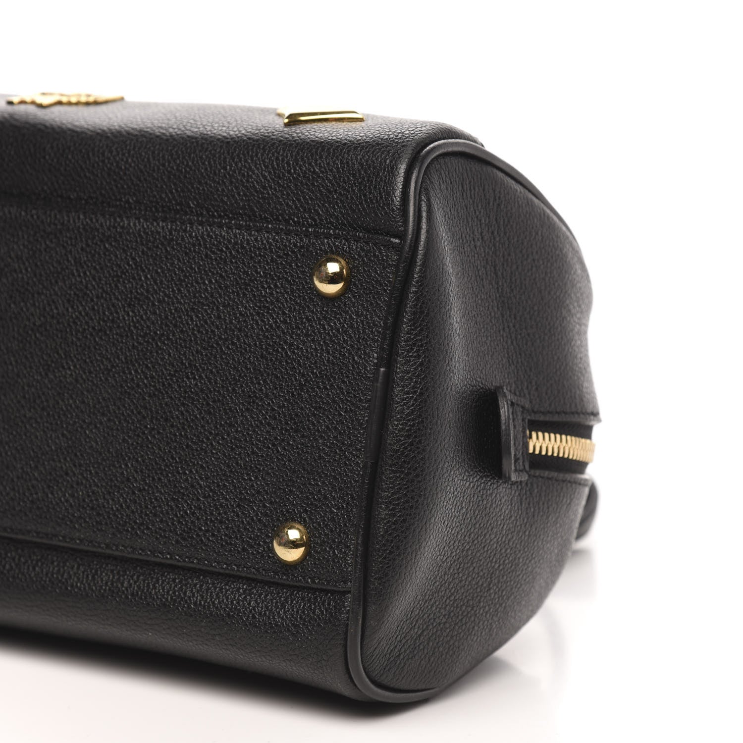 MCM Grained Calfskin Studded Small Heritage Boston Bag Black 8 of 9