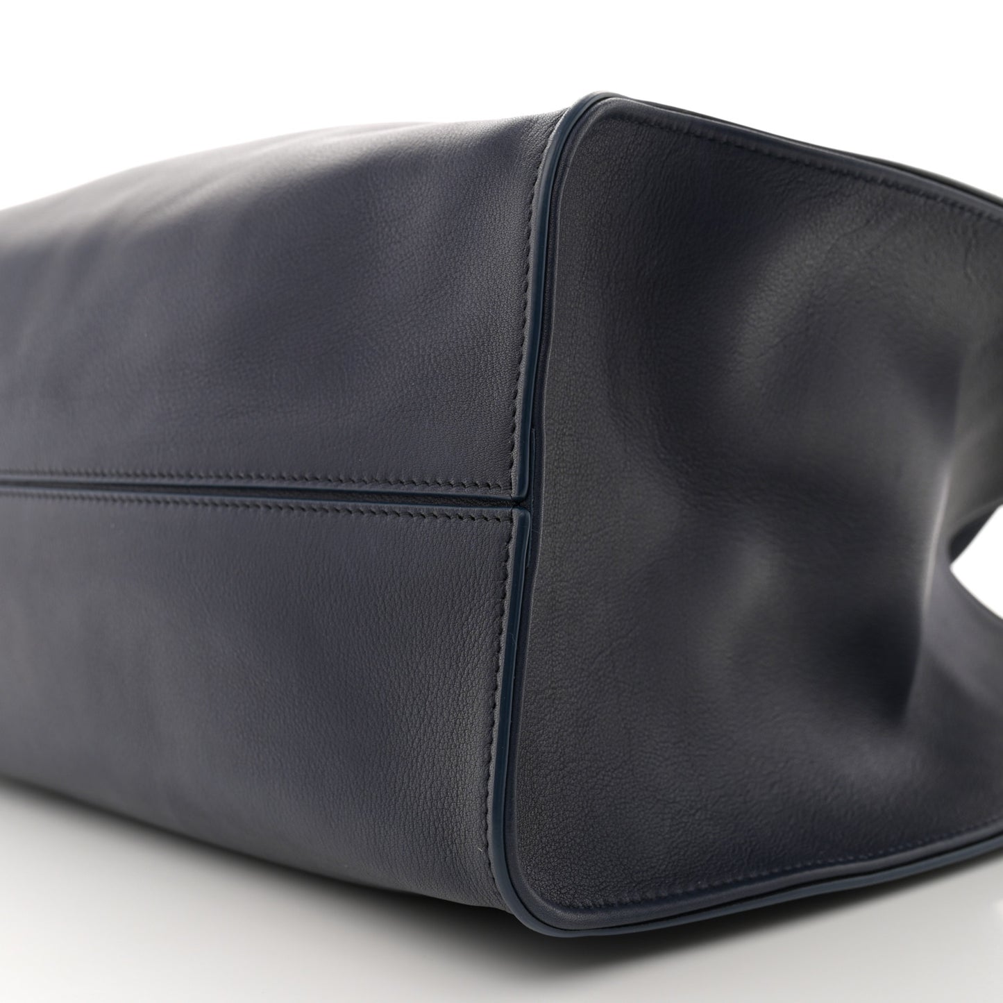 Polished Saddle Calfskin Alexia Bag Marine