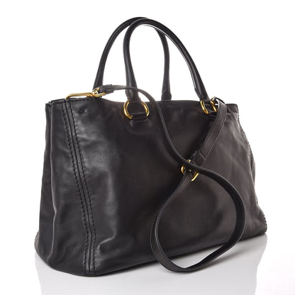 Prada Soft Calf Shopping Tote Black 3 of 10