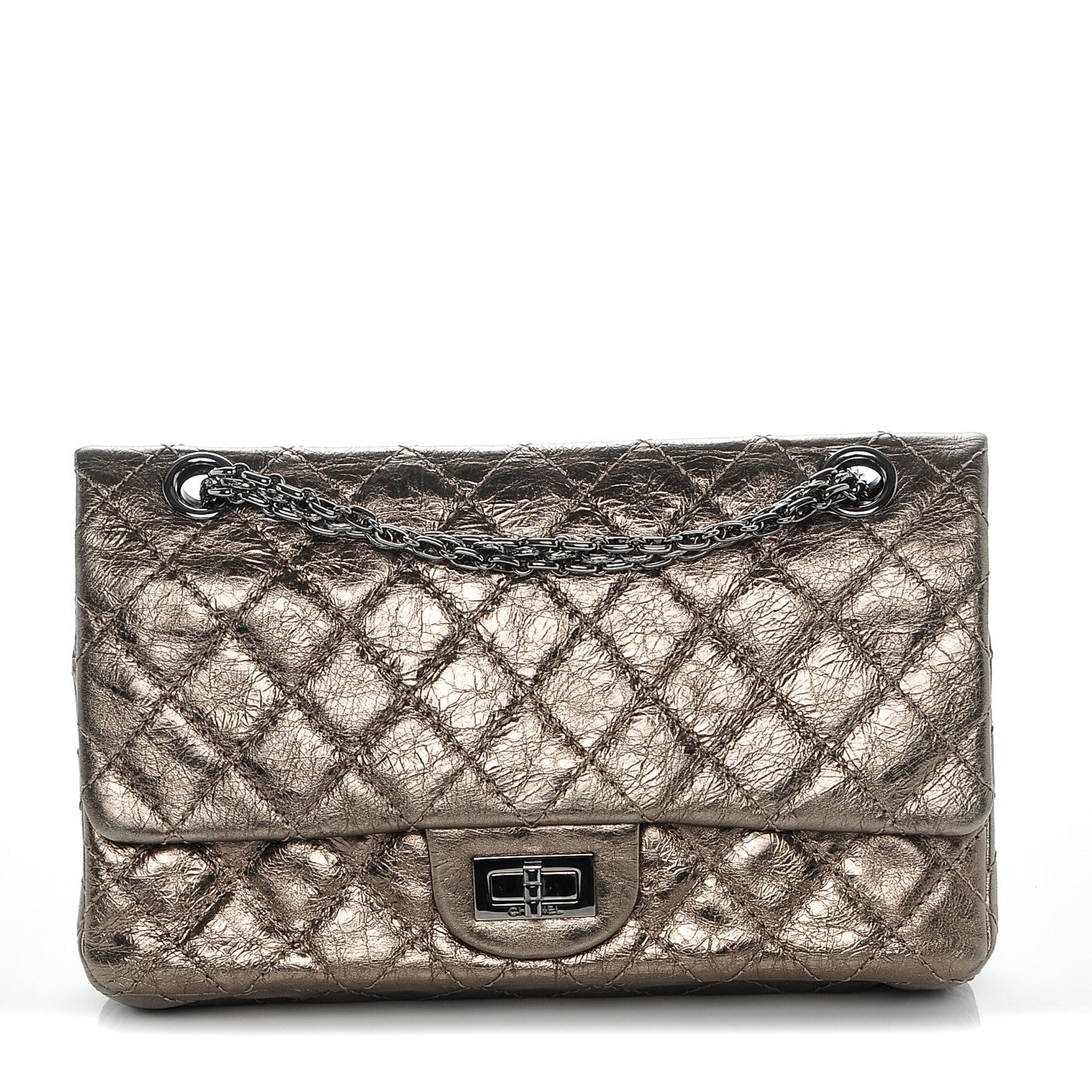 Chanel Metallic Aged Calfskin 2.55 Reissue 225 Flap Dark Silver 1 of 7