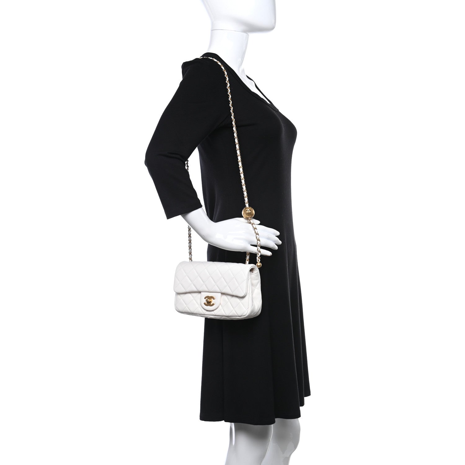 Chanel Lambskin Quilted Mini Rectangular Pearl Crush Flap White 2 of 9