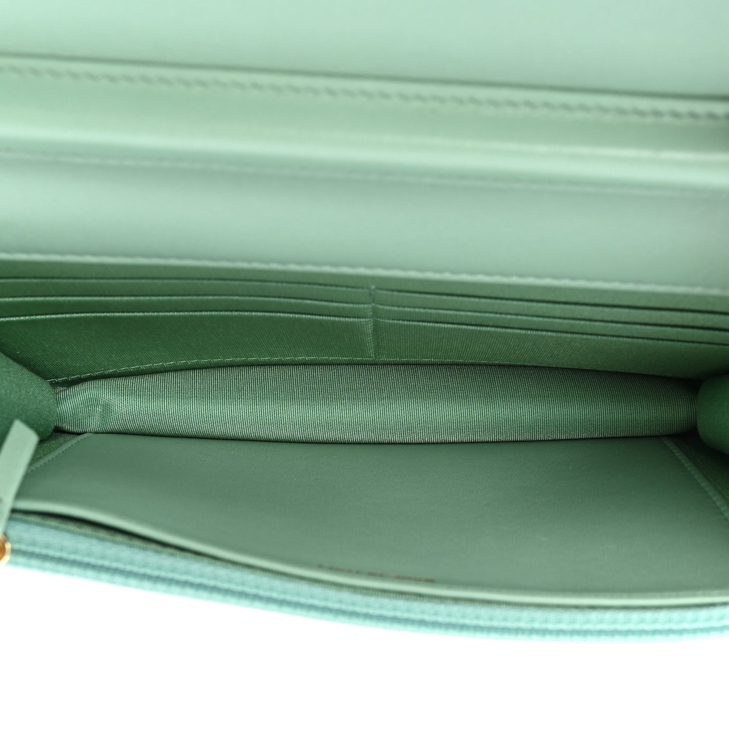 Lambskin Quilted Zirconium Wallet On Chain WOC Light Green