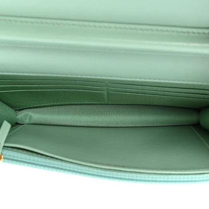 Chanel Lambskin Quilted Zirconium Wallet On Chain WOC Light Green 5 of 11