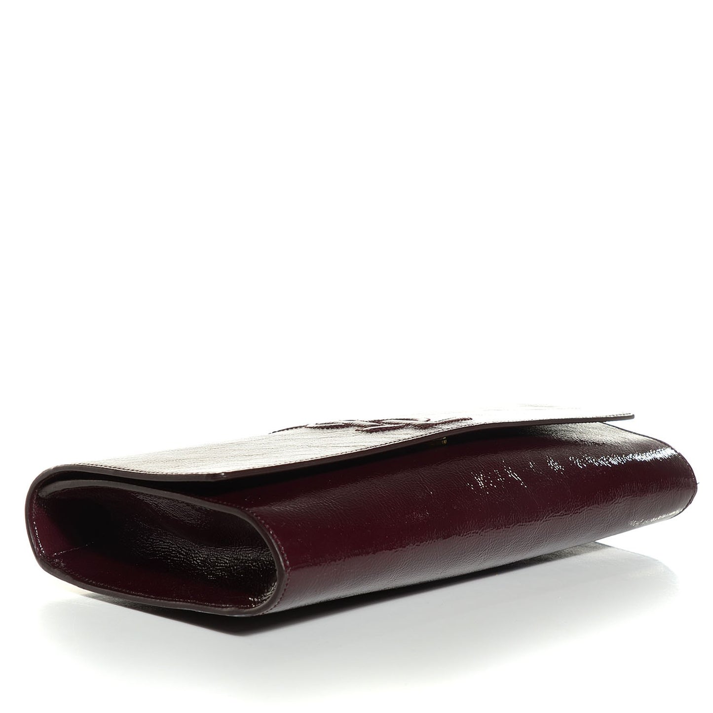 Textured Patent Large Belle De Jour Clutch Violet