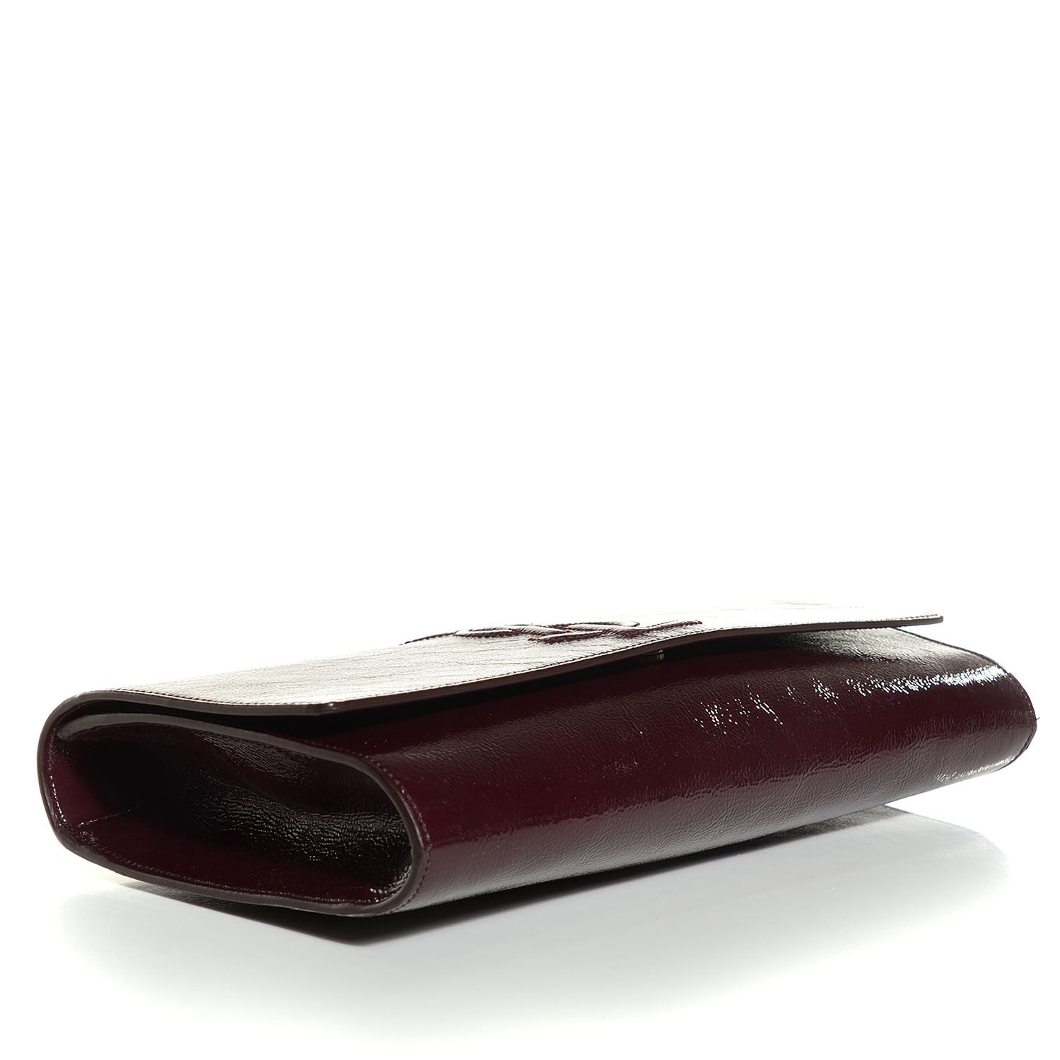 Saint Laurent Textured Patent Large Belle De Jour Clutch Violet 4 of 7