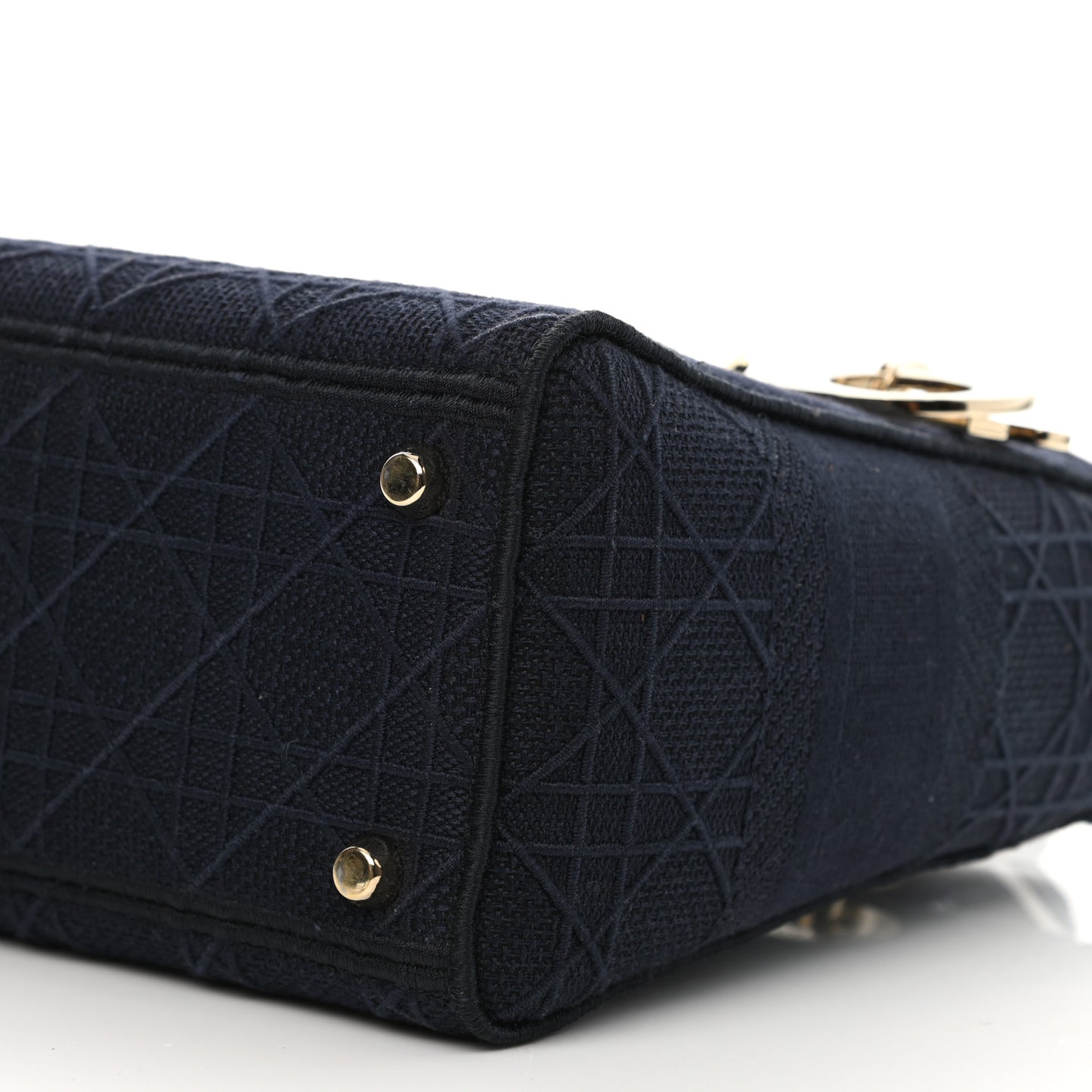 Canvas Embroidered Cannage Medium Lady D-Lite Navy