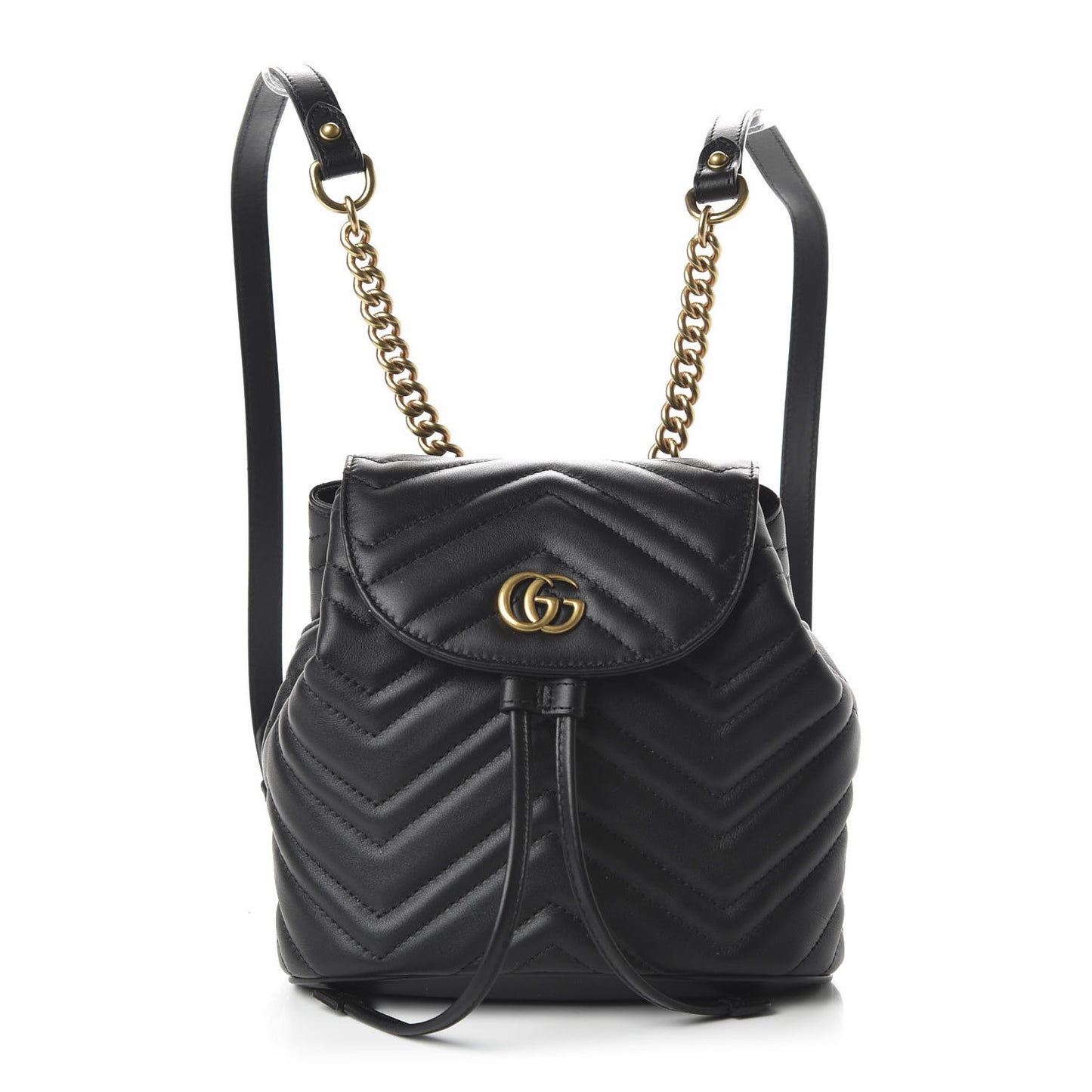 Calfskin Matelasse GG Marmont Flap Backpack Black