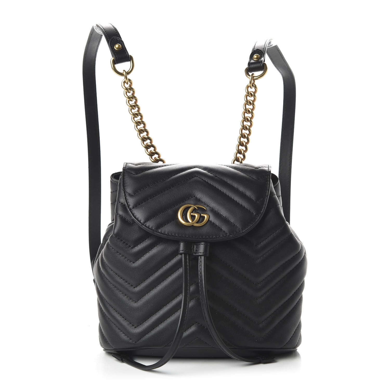 Gucci Calfskin Matelasse GG Marmont Flap Backpack Black 1 of 9