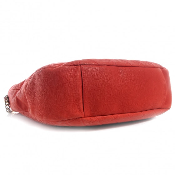 Chanel Iridescent Caviar Country Chic Hobo Red 4 of 7
