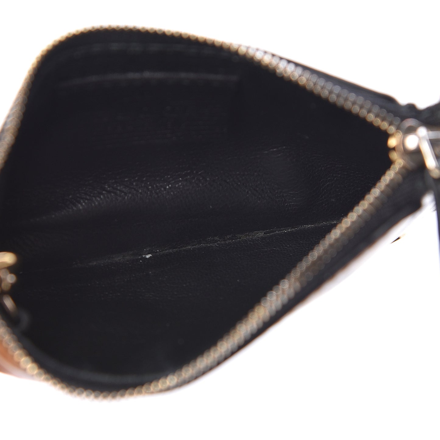 Calfskin Leopard Key Case Tobacco