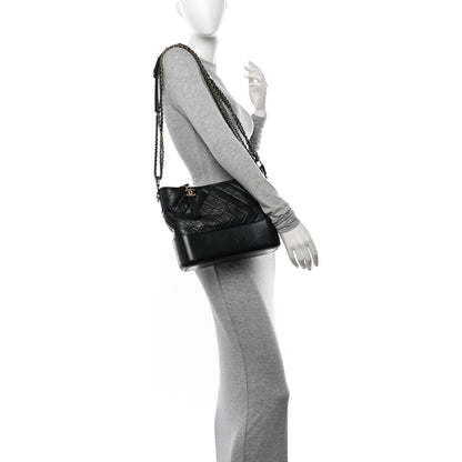 Chanel Aged Calfskin Quilted Medium Gabrielle Hobo Black 2 of 15