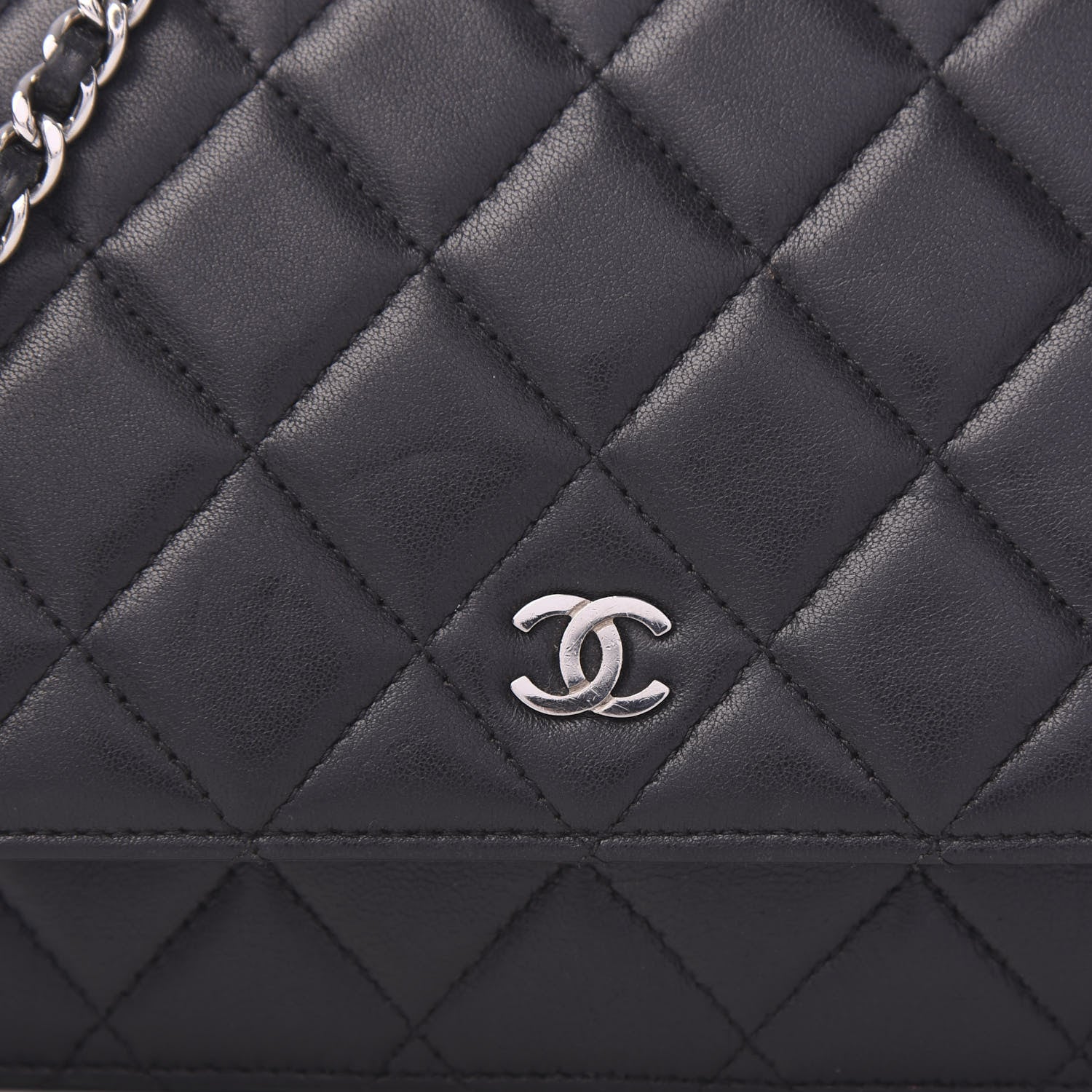 Chanel Lambskin Quilted Wallet On Chain WOC Black 11 of 11