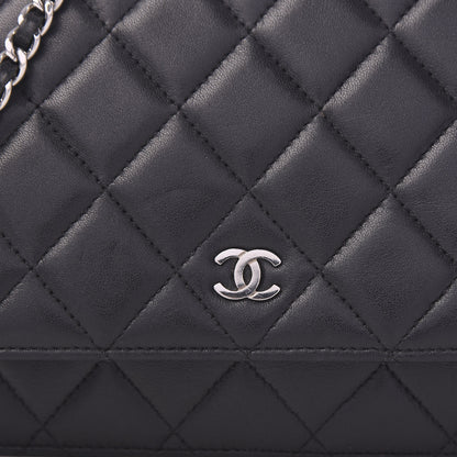 Chanel Lambskin Quilted Wallet On Chain WOC Black 11 of 11