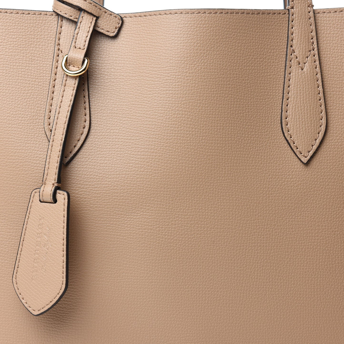 Grainy Calfskin Haymarket Check Medium Reversible Tote Camel
