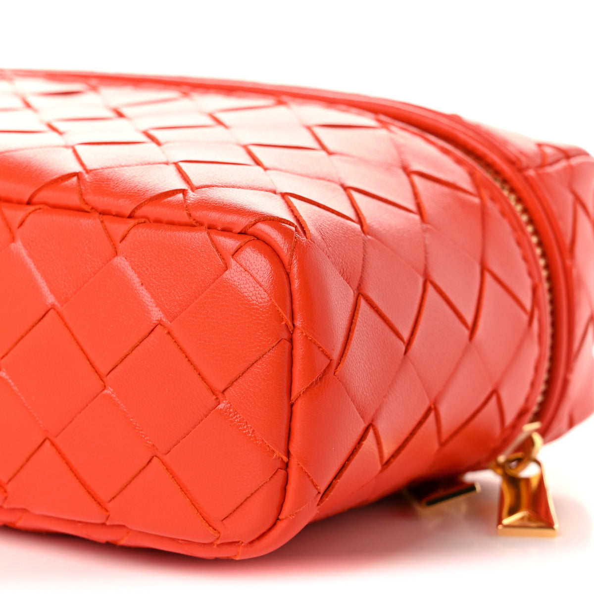 Bottega Veneta Calfskin Intrecciato Bang Bang Vanity Case Orange 9 of 9