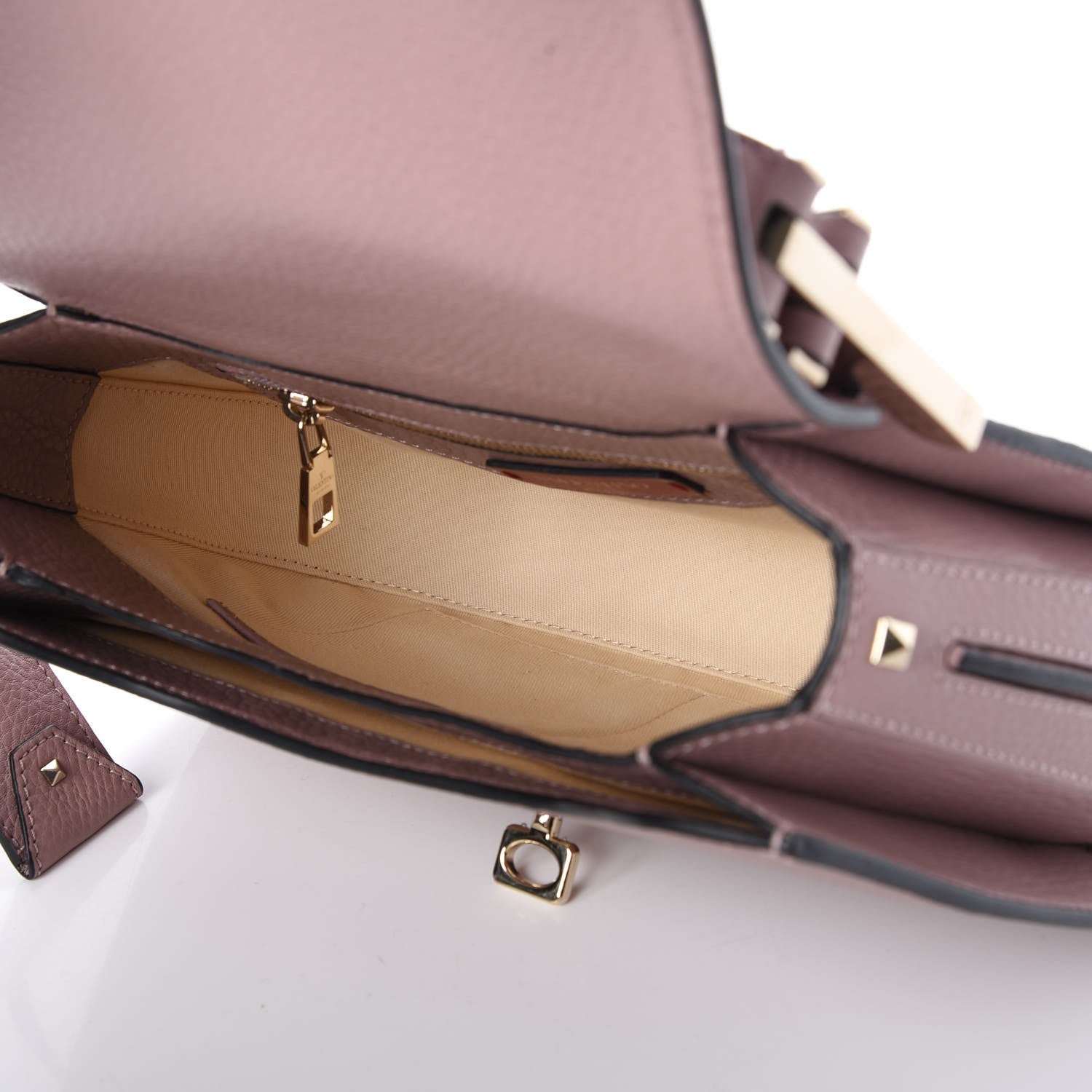Valentino Garavani Pebbled Calfskin Joylock Flap Messenger Bag Lipstick 5 of 9