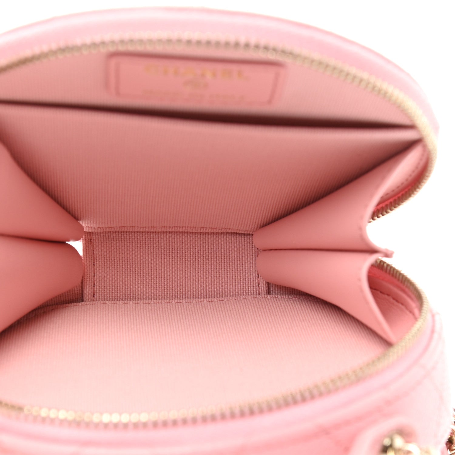 Chanel Caviar Quilted Round Handle With Care Vanity With Chain Pink 6 of 8