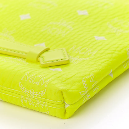 MCM Visetos Shoulder Pouch Neon Yellow 8 of 9