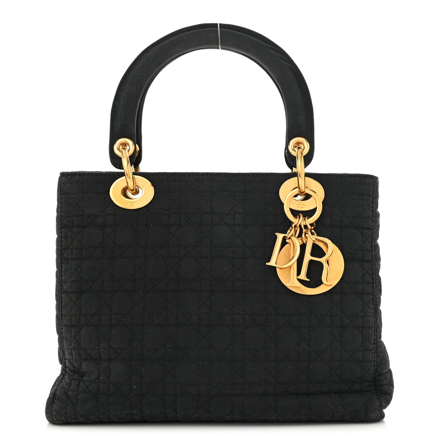 Nylon Cannage Medium Lady Dior Black