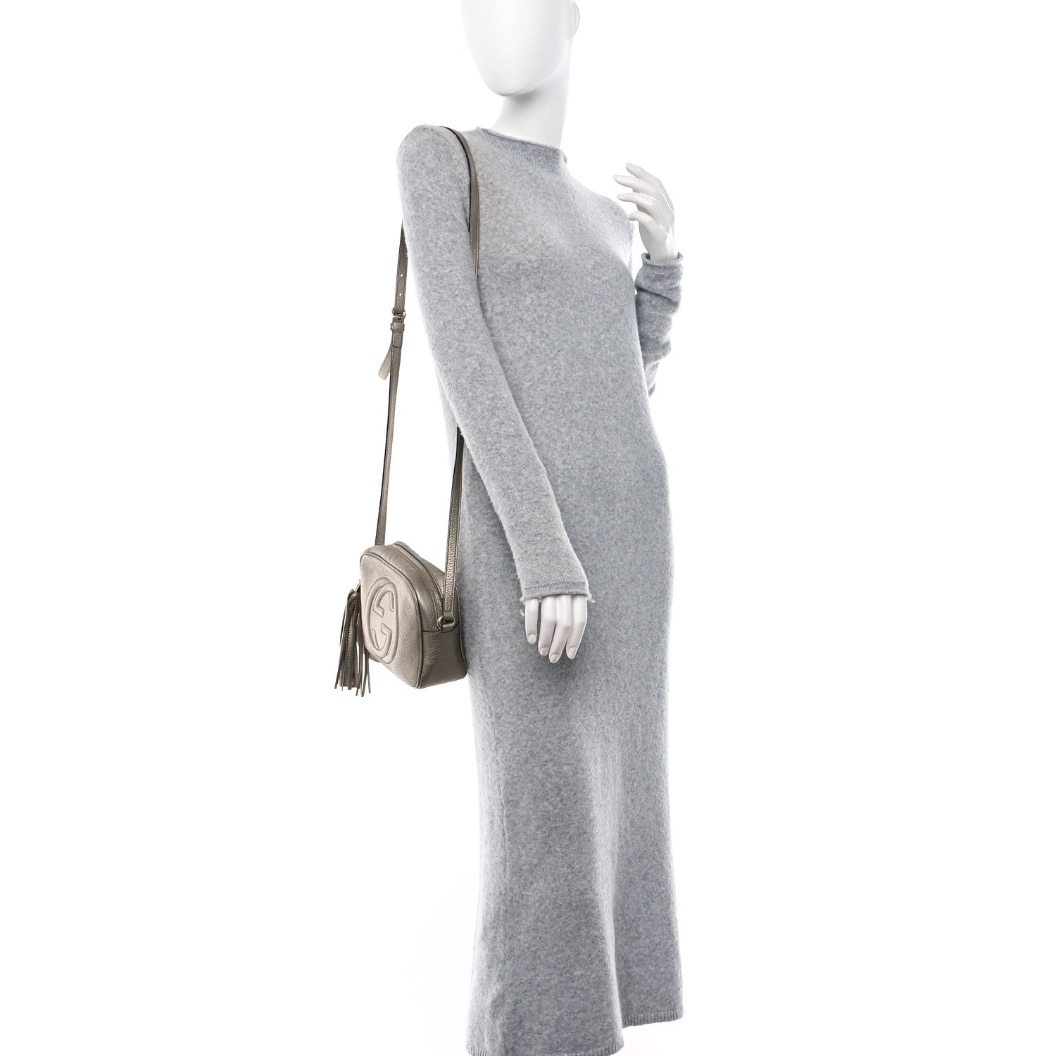 Gucci Metallic Pebbled Calfskin Small Soho Disco Bag Golden Beige 2 of 18