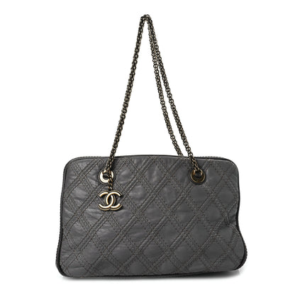 Chanel Calfskin Quilted Stitch Triptych Tote Grey 1 of 9
