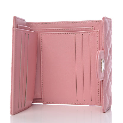 Chanel Iridescent Caviar Quilted Compact Flap Wallet Pink 4 of 7