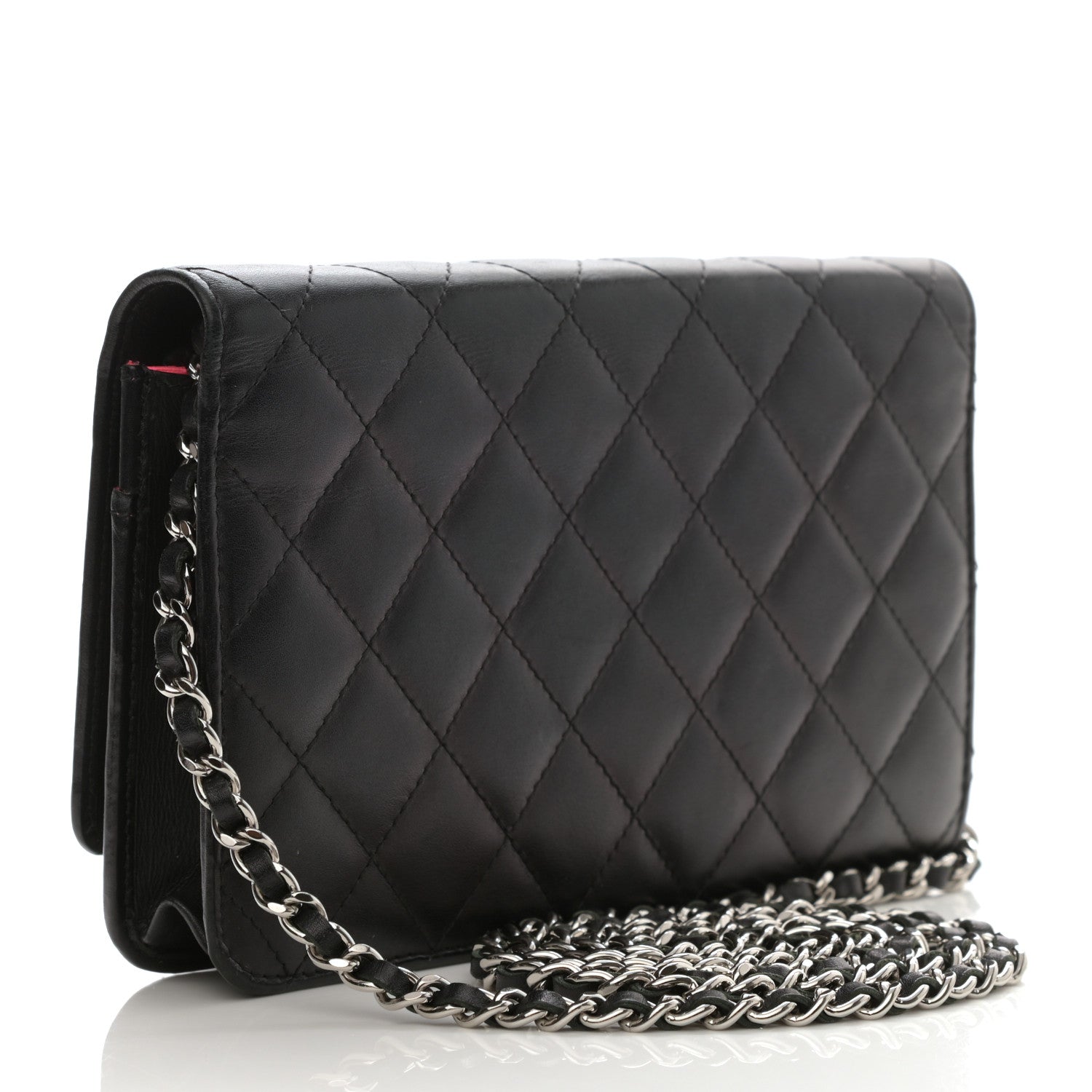Chanel Calfskin Quilted Cambon Wallet On Chain WOC Black 3 of 14