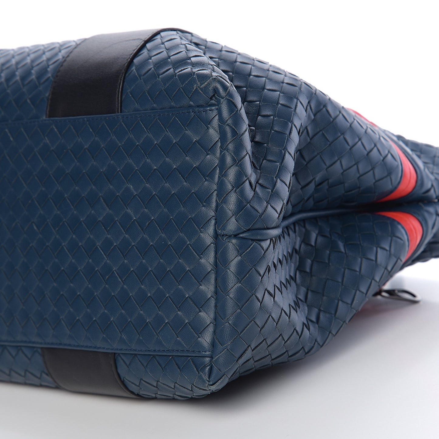 Nappa Intrecciato Stripe Tote Denim