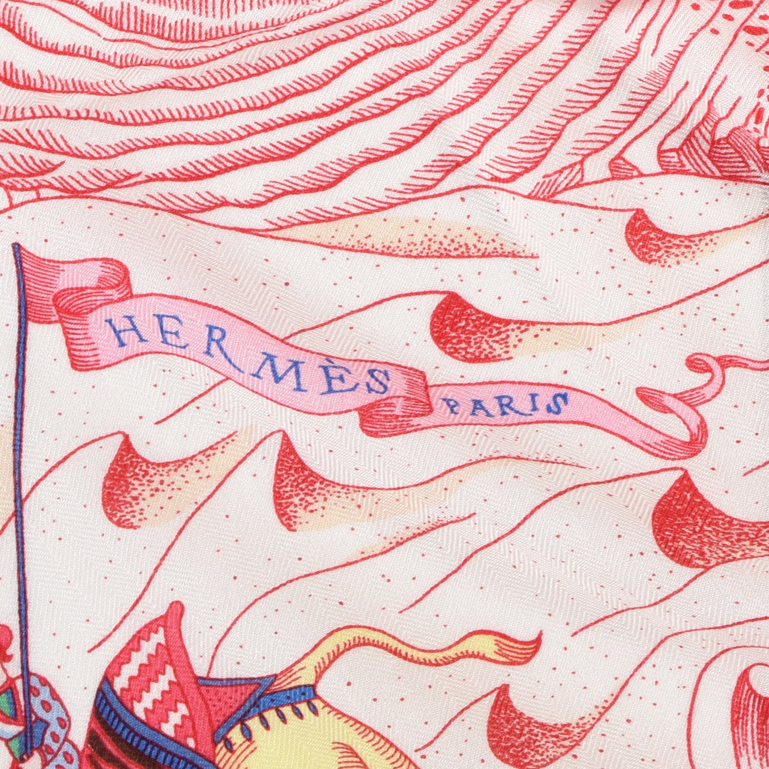 Hermes Cashmere Silk Cosmographia Universalis Shawl 140 Rose White Bleu 2 of 3