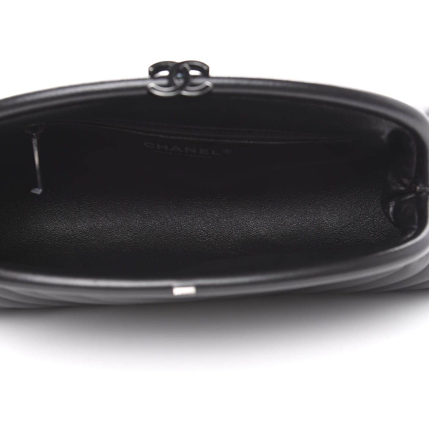 Lambskin Chevron Quilted Timeless Clutch So Black