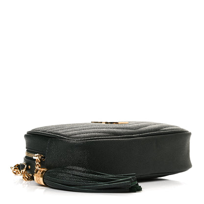 Saint Laurent Grain De Poudre Matelasse Monogram Mini Lou Camera Bag New Vert Fonce 3 of 10