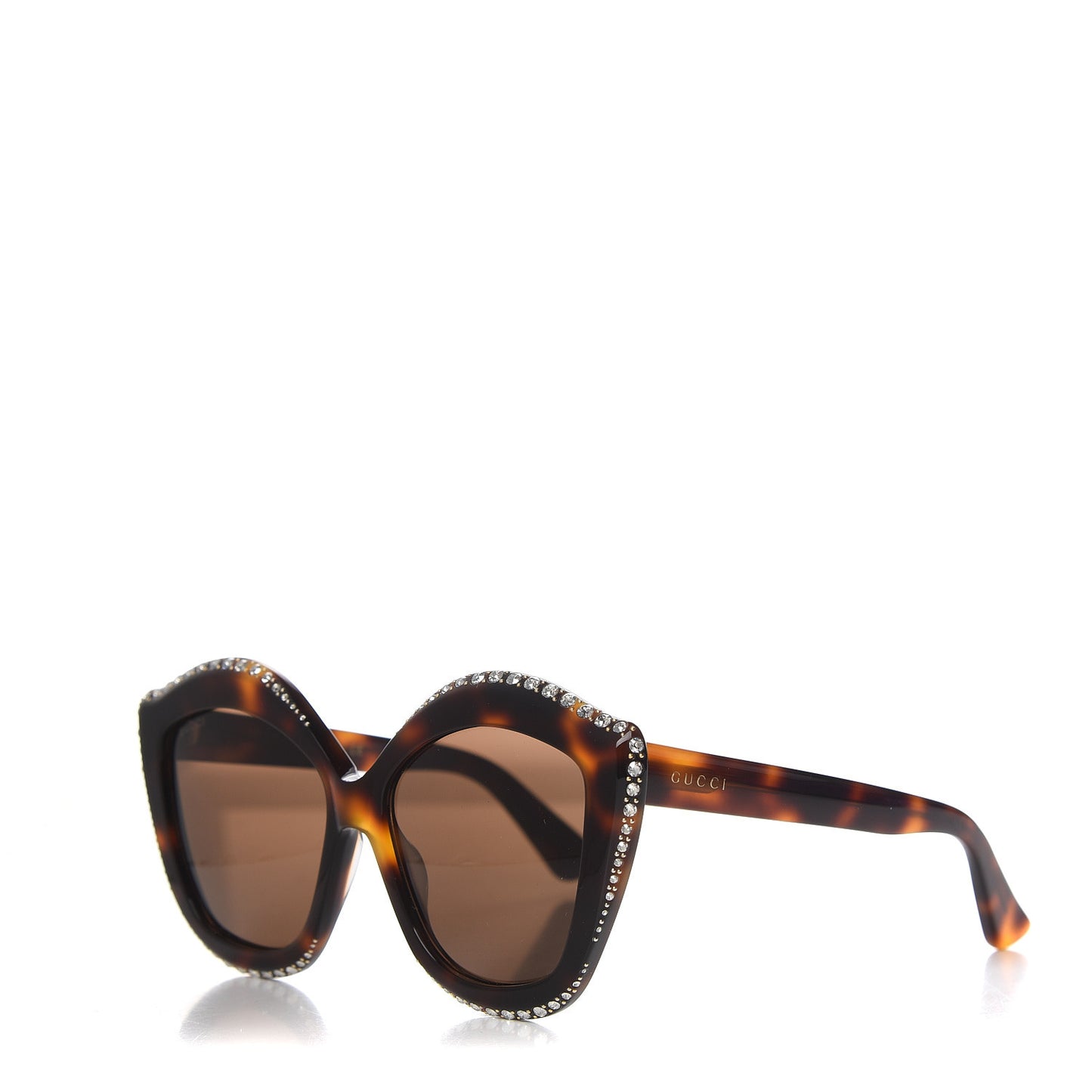 Crystal Cat Eye GG0118S Sunglasses Havana Brown
