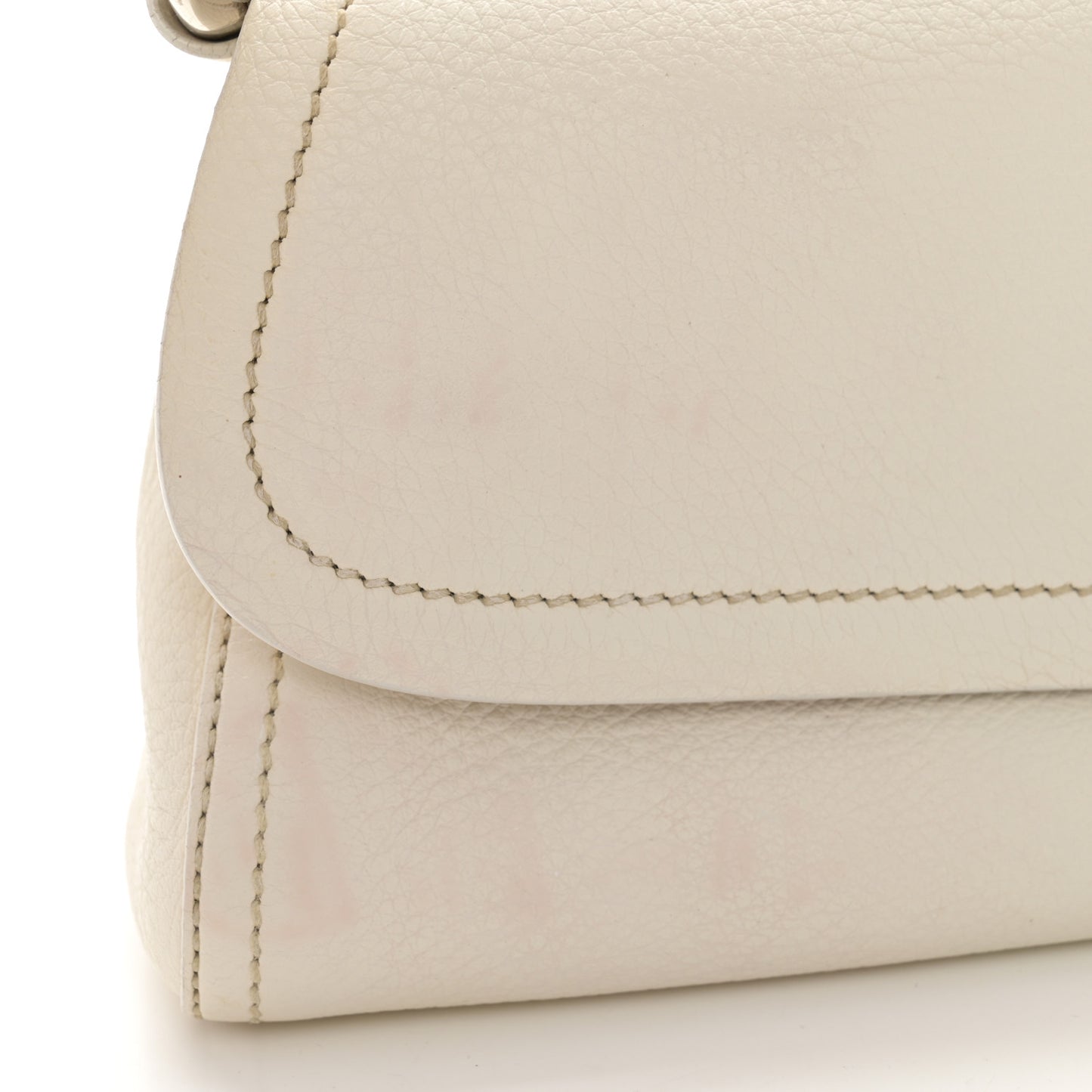Vitello Daino Swing Flap Shoulder Bag White