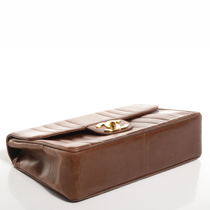 Chanel Lambskin Vertical Quilt Jumbo Flap Brown 4 of 7