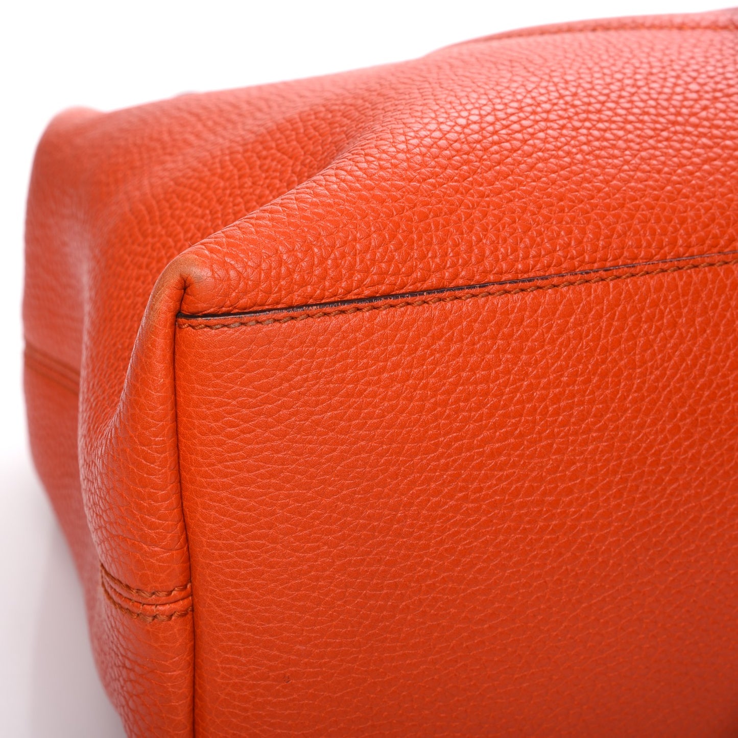 Pebbled Calfskin Medium Soho Chain Shoulder Bag Sun Orange