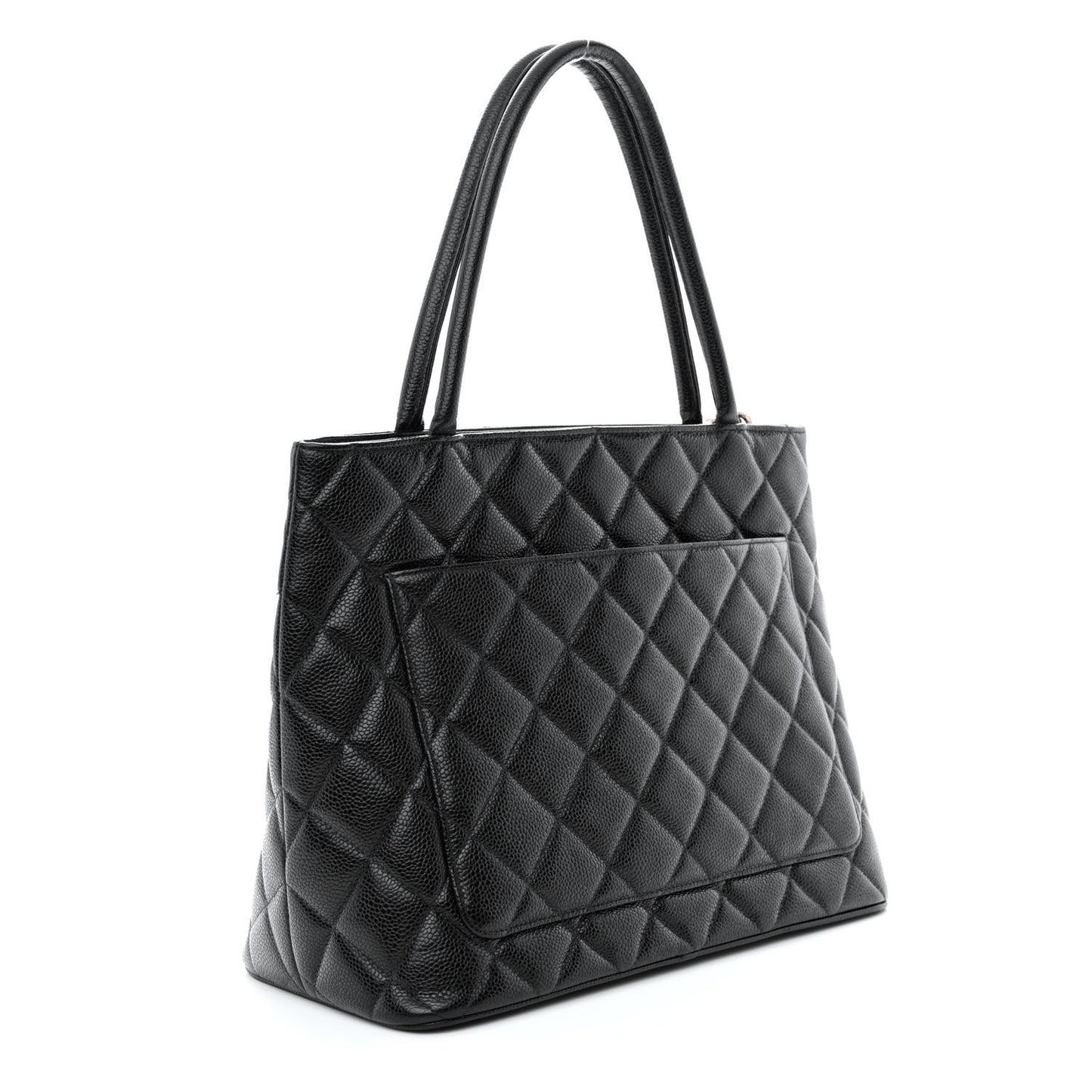 Caviar Quilted Medallion Tote Black